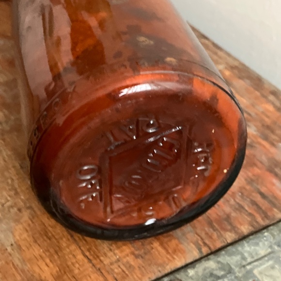 Antique Vintage Clorox Amber Brown Orange Glass Bottle Skinny Neck 16 Ounce - Picture 7 of 8